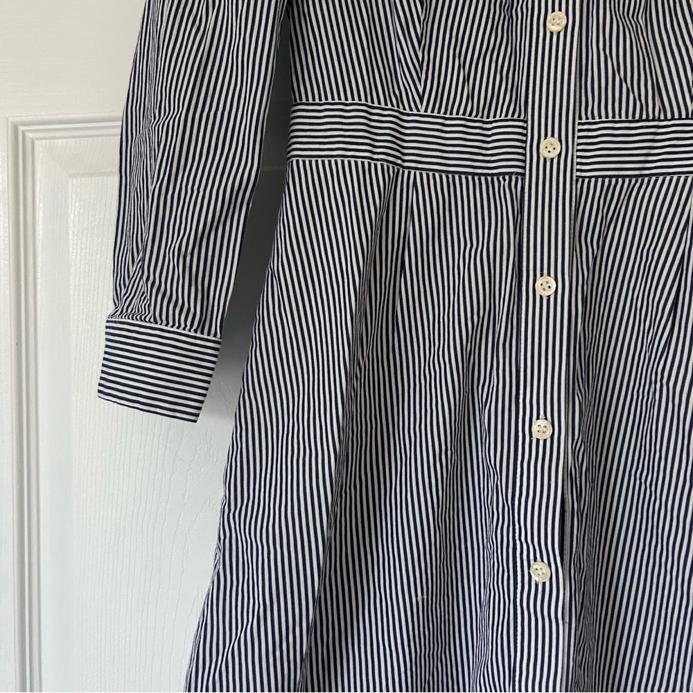 JCrew Oxford Pinstripe Button Up Dress 0 - Picture 4 of 6